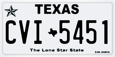 TX license plate CVI5451