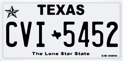 TX license plate CVI5452