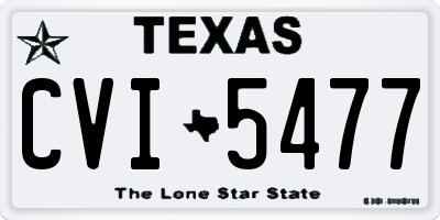 TX license plate CVI5477