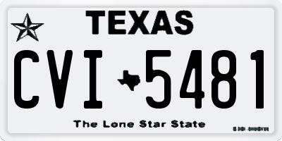 TX license plate CVI5481