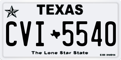 TX license plate CVI5540