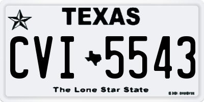 TX license plate CVI5543