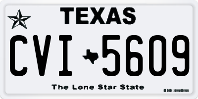TX license plate CVI5609