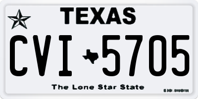 TX license plate CVI5705