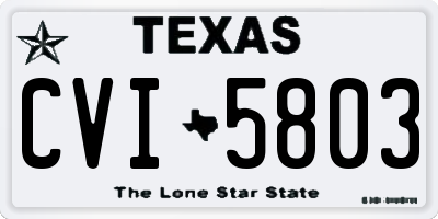 TX license plate CVI5803