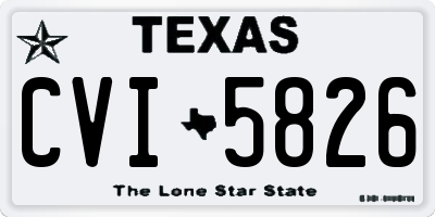 TX license plate CVI5826