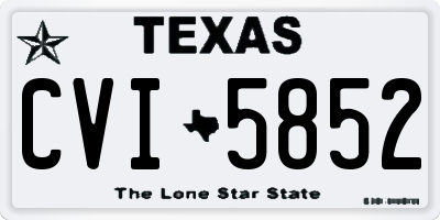 TX license plate CVI5852