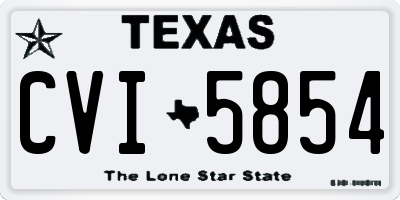 TX license plate CVI5854
