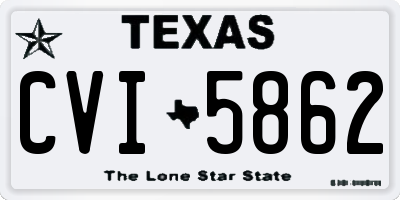 TX license plate CVI5862