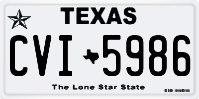 TX license plate CVI5986