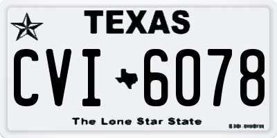 TX license plate CVI6078