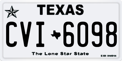 TX license plate CVI6098