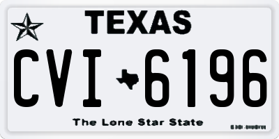 TX license plate CVI6196
