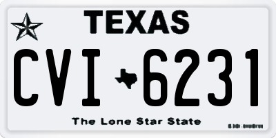 TX license plate CVI6231