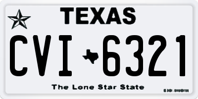 TX license plate CVI6321
