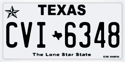 TX license plate CVI6348