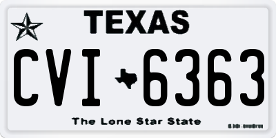 TX license plate CVI6363