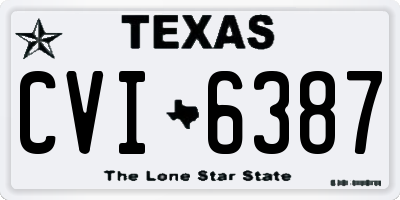 TX license plate CVI6387