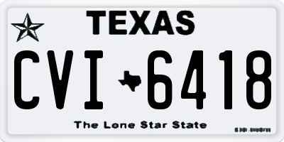 TX license plate CVI6418