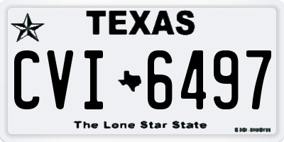TX license plate CVI6497