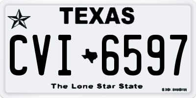 TX license plate CVI6597