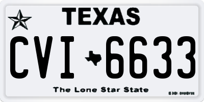 TX license plate CVI6633