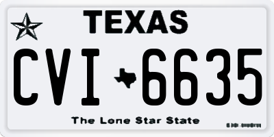 TX license plate CVI6635