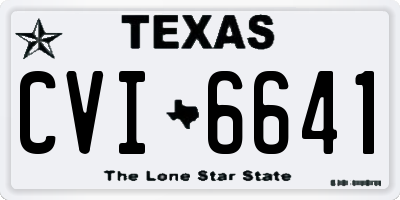 TX license plate CVI6641