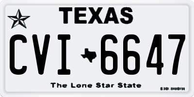 TX license plate CVI6647