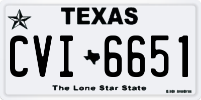 TX license plate CVI6651