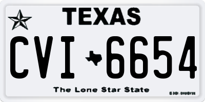 TX license plate CVI6654