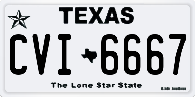 TX license plate CVI6667