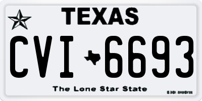 TX license plate CVI6693