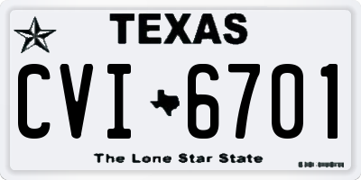 TX license plate CVI6701