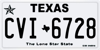 TX license plate CVI6728