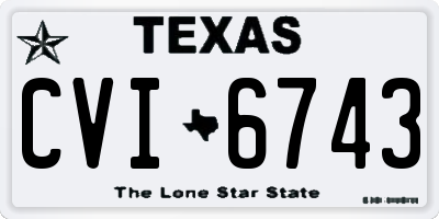 TX license plate CVI6743