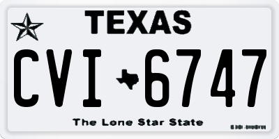 TX license plate CVI6747
