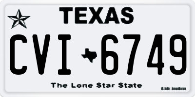TX license plate CVI6749