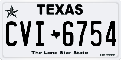 TX license plate CVI6754