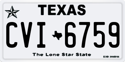 TX license plate CVI6759