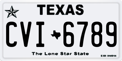 TX license plate CVI6789