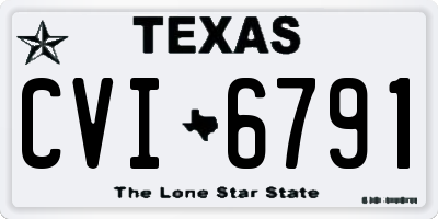 TX license plate CVI6791