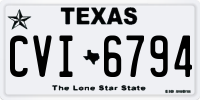 TX license plate CVI6794