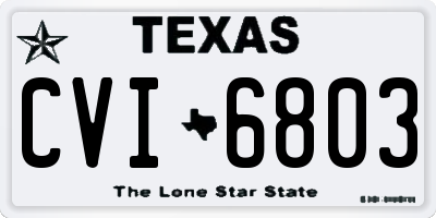 TX license plate CVI6803