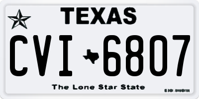 TX license plate CVI6807