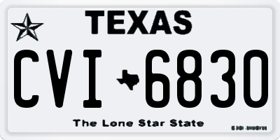 TX license plate CVI6830