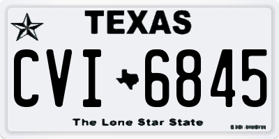 TX license plate CVI6845
