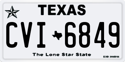 TX license plate CVI6849
