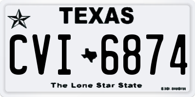 TX license plate CVI6874