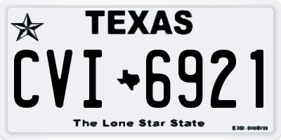 TX license plate CVI6921
